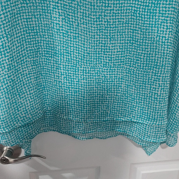 Fever Teal Blue & White Double Layer Sleeveless Blouse in Size XL - Picture 7 of 11